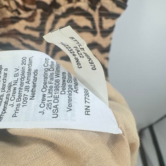 J.Crew Dress Smocked-waist Cotton Voile Zebra Stripe Midi Women's Size Medium‎ - Picture 7 of 7